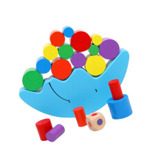 Wooden Balance Building Block Moon Boat Stacking Game For Kids