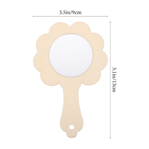 6 Mini Specchi In Legno Non Finiti Da Mano Per Bambini 2