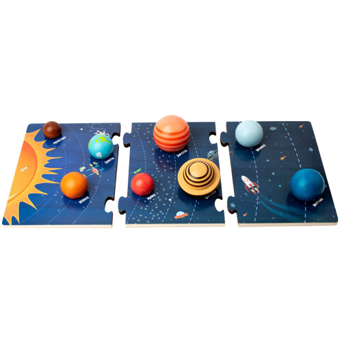 2 Set Puzzle Pianeta Solare In Legno Per Bambini