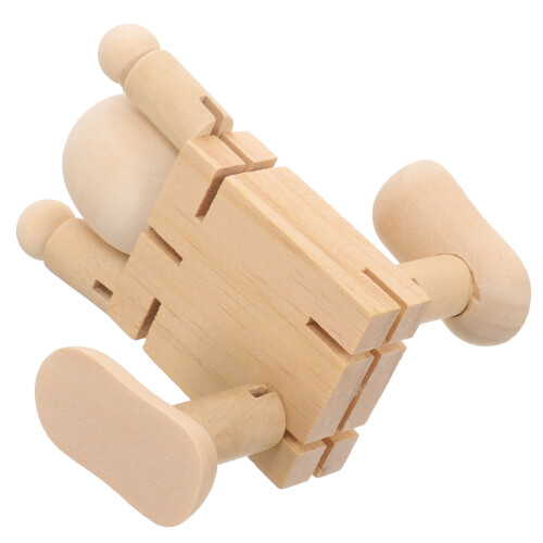 5 Pezzi Robot In Legno Per Pittura Fai Da Te