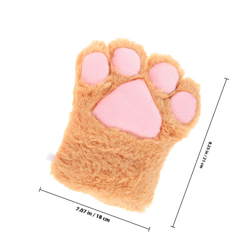 Um Par De Luvas De Pata De Pelúcia Para Cosplay 1