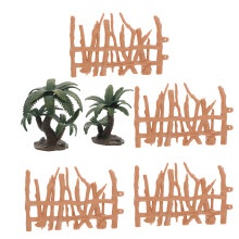 Conjunto De Árvore Miniatura E Plástico Para Crianças