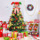 Christmas Tree Top Hat Ornament with-sequin red snowflake 3
