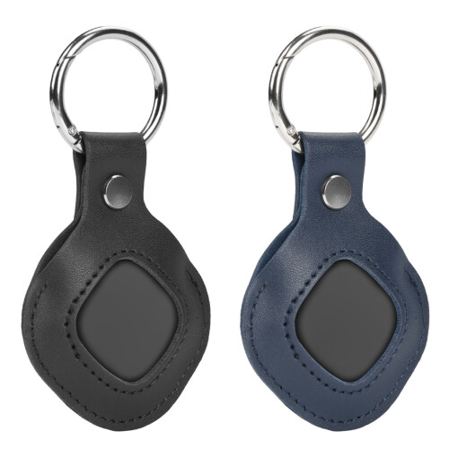 PU Leather Tracking Device Holder Sleeve With-dark blue 1