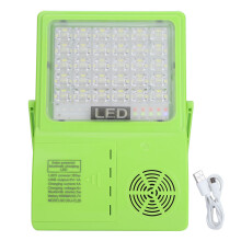 Lampe à luminosité réglable avec haut-parleur Bluetooth, lampe de secours solaire rechargeable, étanche, lampe de travail extérieure, batterie