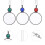 3Pcs Colar Com Portátil Decorativo Pingente 5