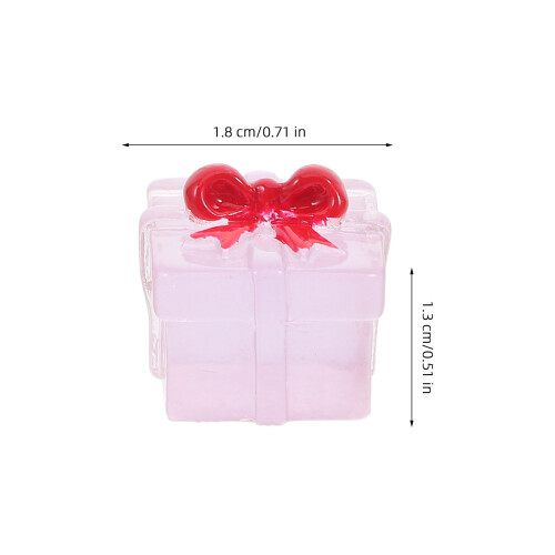 8 Mini Scatole In Resina A Forma Regalo Con 1