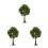 3 Pezzi Albero Miniatura 15 Cm in con Frutti Artificiali 10