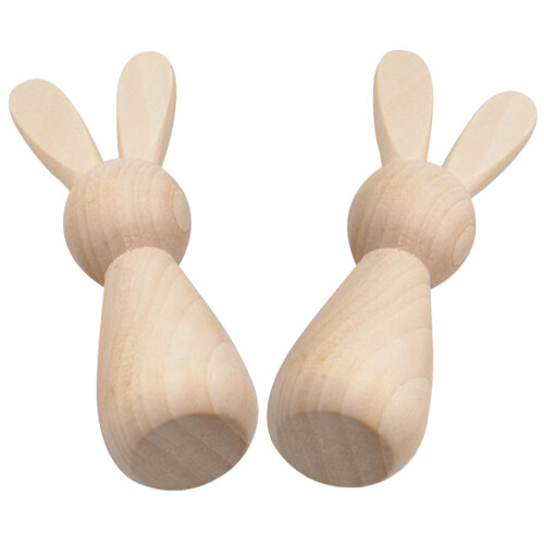 2 Pezzi Diy Coniglio In Legno Da Colorare 1