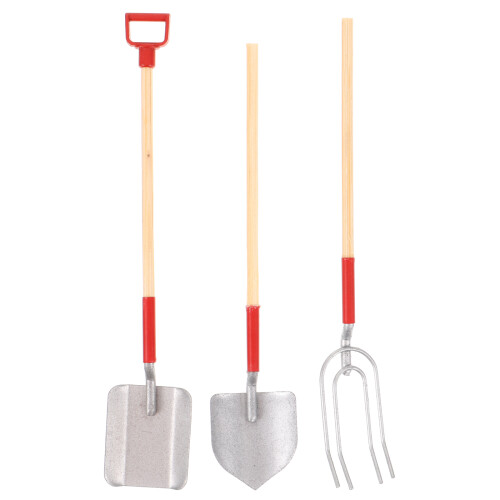 3Pcs Miniatura Ferramenta Jardinagem Rastelo