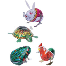 20 Pcs Kids Wind Up Clockwork Iron Jumping Animal Educational Toy