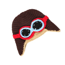 Hand Knitted Winter Hat for Baby Infant Kids (Brown)