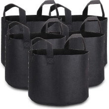 5 * Plant Bags, Breathable Premium Non-woven Fabric Pot 5 Gallon Grow Bags