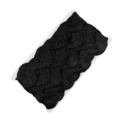 10Yards Wavy Polyester Webbing Ribbon 25mm Wide S Shape-Black
