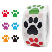 Reusable Dog Paws Shape Decorative Sticker Waterproof-color