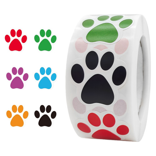 Reusable Dog Paws Shape Decorative Sticker Waterproof-color