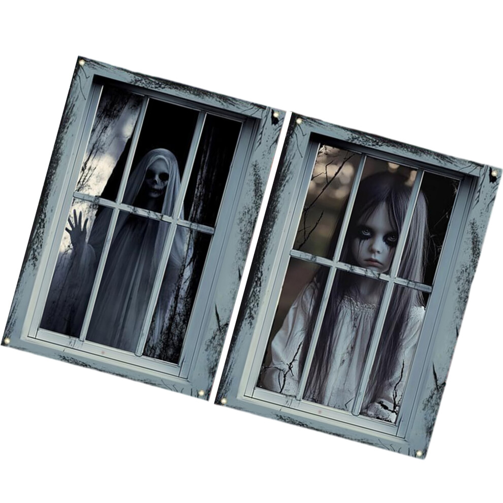 Halloween Door Curtain Scary Window Hanging Fabric Background