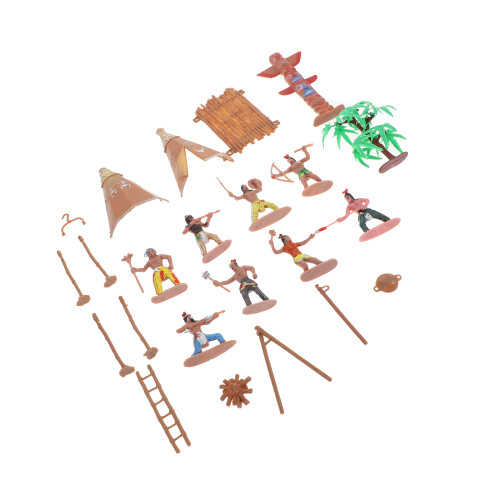 2 Sets Simulation Primitive Tribe Human Figurines Scene Props 1