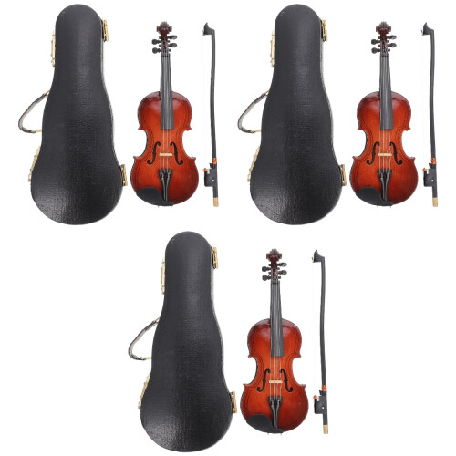 3 Sets Small Wood Violin Model Realistic Studio Photo Prop 2