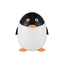 Lovely Cartoon Waste Bin Easy Open Lid Plastic Trash Can-White