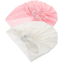 2Pcs Stylish Skin-Friendly Baby Hats Newborn Hollowed-Out Headgears