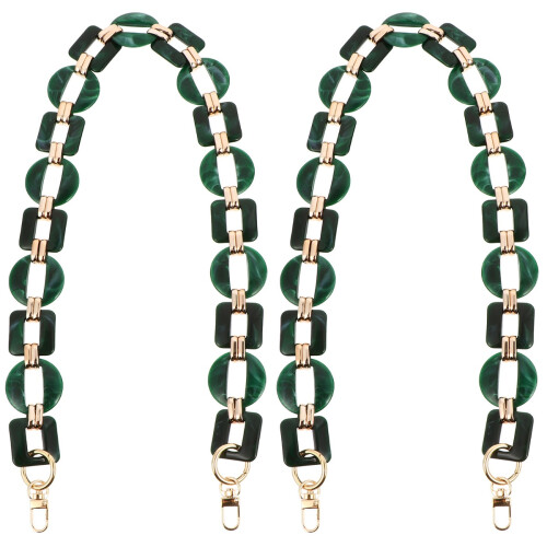 2Pz Decorativa Per Borsa, Resina Verde, Stile Retrò Resistente 2