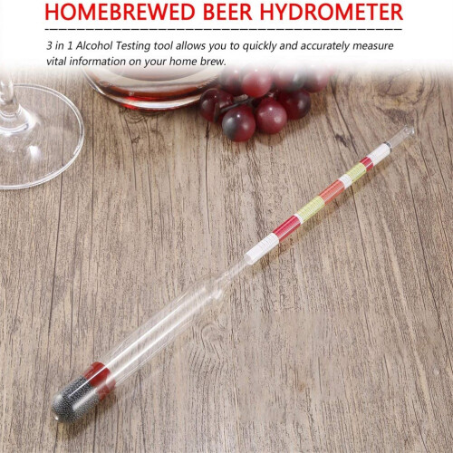 Precise Hydrometer Triple Scale Glass Tool, Reliable ABV Tester For Winemaking And Brewing Triple Scale Hydrometer High Borosilicate Glass Hydrometer 2