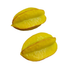 2Pcs Decorative Artificial Carambola Accent for-Yellow