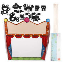 Kids Puppet Theater DIY Kit with Shadow Puppet Play Accessories