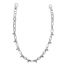 1Chaîne Métal Argent Rivetée Style Rétro Hip-Hop Rock Durable