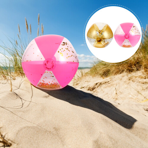 2 Palloni Da Spiaggia In PVC Con Paillettes 2