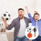 2 Set/6 Palloni Gonfiabili Rugby, Calcio E Basket Con 2 4