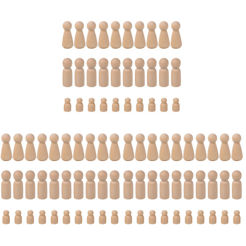90 Mini Figure Legno Con Per Lavoretti E Pittura 1