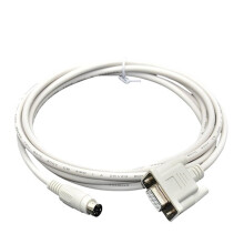 PLC Programming Cable QC30R2 for Q Series PLC DB9 9Pin Female Round, DB8 Pin Compatible, 2m, White