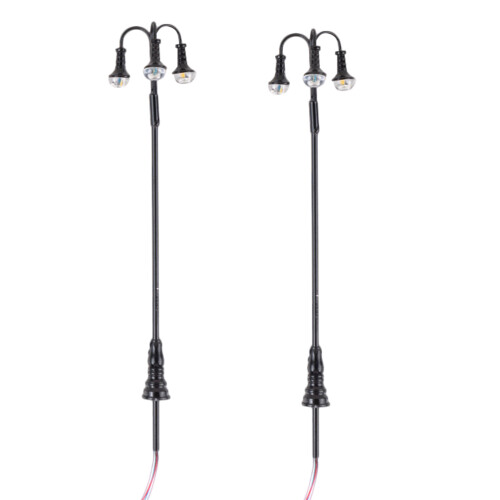 2Pcs Luminárias DIY Faróis Ferroviários 3-Cabeças