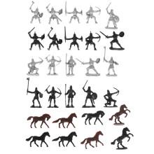 56Pcs Warrior Horses Medieval Toy Soldiers Mini Figures Decor Gift