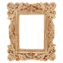 Vintage Style Wall Mirror with Gold Accents, Retro Picture Frames for Home Decor Featuring Hand Made Resin Construction and Intricate Carvings, Decora