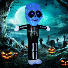 HOMCOM 3m Halloween Inflatable Skeleton Ghost Decoration Lighted Indoor Outdoor
