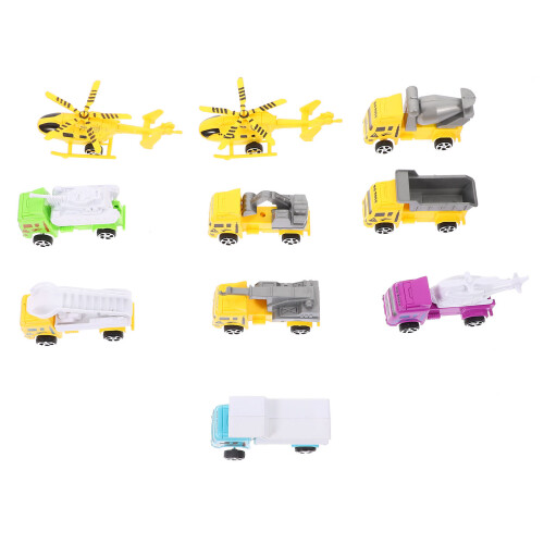 10Pcs Pull Back Car Toy Kit Inertial Engineering Model Transport 2