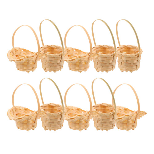 20 Pcs Mini Woven Baskets For Dollhouse Decor 1:12 Scale With Handles 1