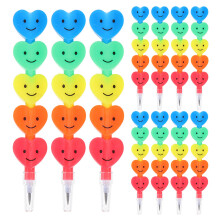 24 Pcs Heart Stacking Pencils For Kids Non-Sharpening Drawing Tool