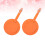 2Pcs Bright Orange Round PU Baggage Tags with Strap for Plane 9