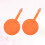 2Pcs Bright Orange Round PU Baggage Tags with Strap for Plane 6