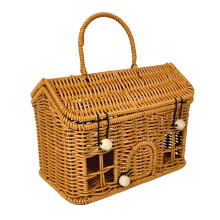 Portable Portable Picnics Hamper Woven-Dark color with door