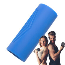 Bar Grips For Weightlifting Silicone Barbell Grips Thick Blue For Women And Men Universal Barbells Kettlebells
