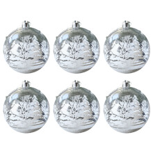 Festive Winter Wonderland Theme Shatterproof Ball Baubles, Elegant Blue Finish Frosted Glass Ball Christmas Tree Decorations for Enhancing Atmosphere,