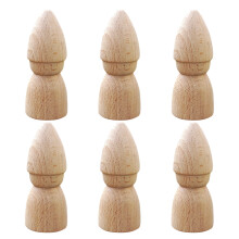 30 Pcs Unfinished Wooden Peg Dolls For Kids Diy And Miniature Decor