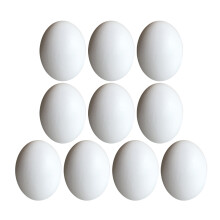 10Pcs Easter Wooden Diy Painting Eggs Simulation Toys (White)
