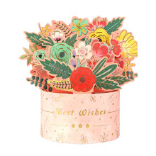 3D-Grußkarte, hochwertiger Pop-up-Blumenstrauß aus Karton mit abnehmbarem Notizanhänger, ideal zum Feiern der Liebe am Muttertag, Geburtstag,