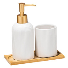 Ensemble d'accessoires de salle de bain, lot de-TĂŞte en or blanc